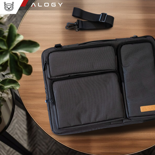 Чохол-сумка для MacBook Air/Pro, ноутбука, планшета Alogy 15,6" з ременем через плече чорний