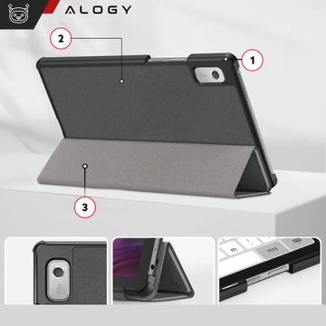 Etui Alogy Book Cover Case for Lenovo Tab M9 2023 TB310XU TB310FU Szare