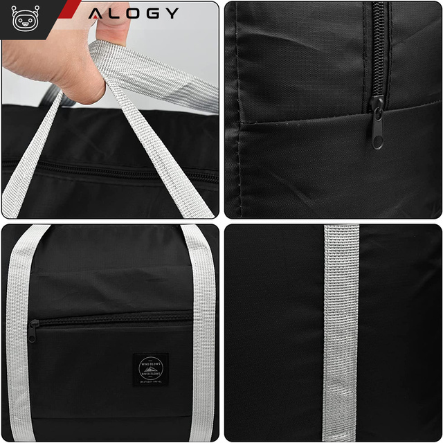 Torba podróżna sportowa na ramię męska damska na siłownie treningowa bagaż podręczny 45x30 materiałowa Alogy Sport Czarna