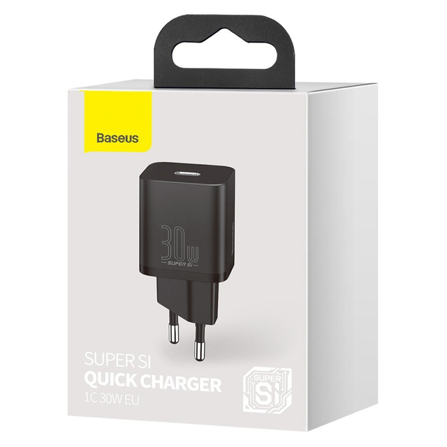 Napájecí adaptér Baseus Super Si USB-C Typ C PD Power Delivery 30W Černý
