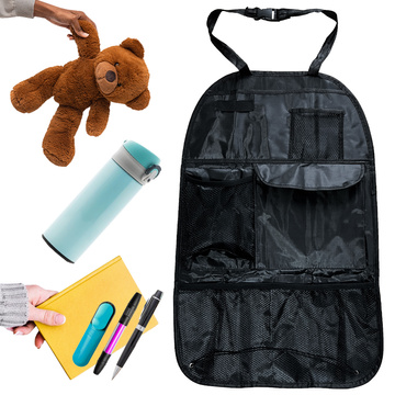 Car organizer for the car seat protector cover for the car black