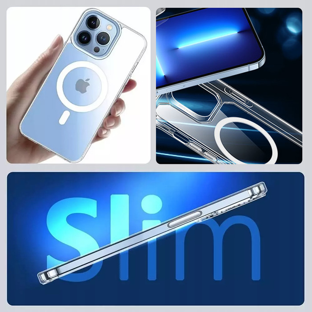 Etui ochronne Ultra Slim Mag obudowa do MagSafe case do Qi do Apple iPhone 13 Pro Max Clear