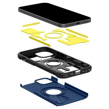 Puzdro Spigen Tough Armor MagSafe so stojanom pre iPhone 15 Plus - modré