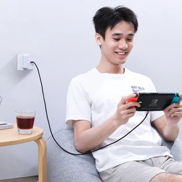 Uzelený kábel USB Typ C - USB Typ C Napájanie 100 W rýchle nabíjanie FCP 5A 3m sivý (90120 US316)