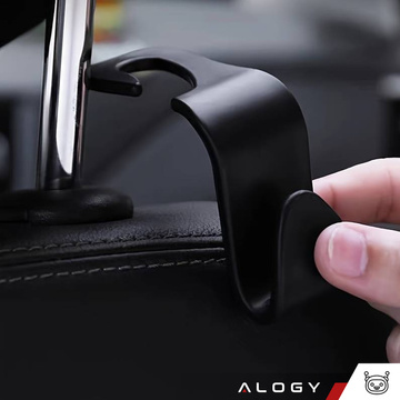 Hanger holder car hook for seat headrest car organizer hook Alogy Car 1 pc Black