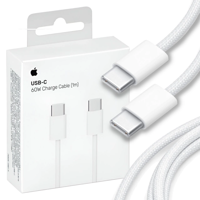 Apple USB-C auf USB-C Kabel 1m, 60W, Weiß, Langlebig, Original