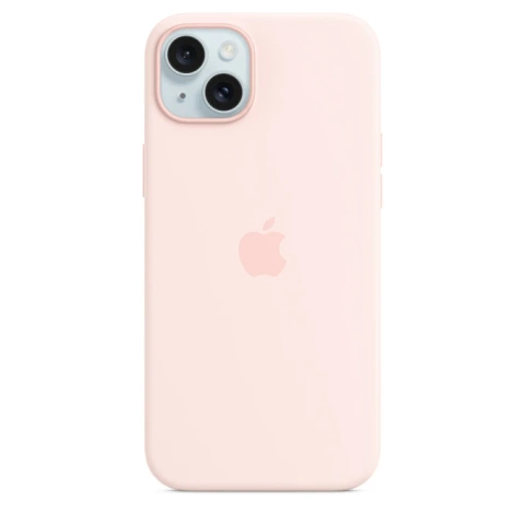 Etui do Apple iPhone 15 Plus z MagSafe, kolor Light Pink Różowy - Silicone Case