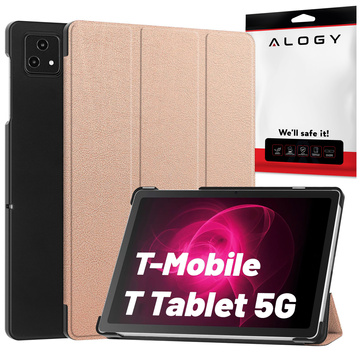Sklenené puzdro pre T-Mobile T Tablet 5G 10,36" puzdro na tablet Alogy Book Cover Case Rose Gold Stylus Free