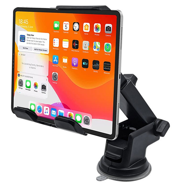 Car phone holder tablet windshield strong adjustable 4.7-11 inches black