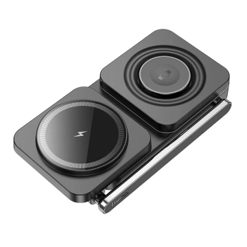 Bezdrôtová nabíjačka HOCO 3v1 kompatibilná s MagSafe 15W CQ10 čierna