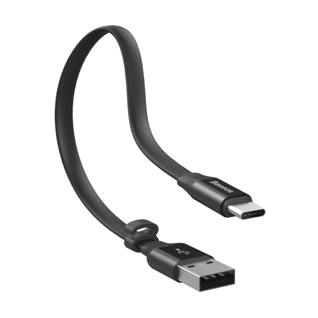 Baseus Nimble flat cable USB / USB-C кабель з тримачем 2A 0.23M чорний (CATMBJ-01)