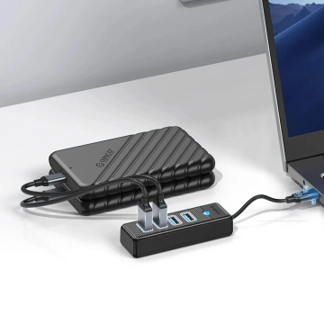 Hub USB 3.0 Orico PW7U-U3 7x USB-A + zasilanie USB-C Czarny