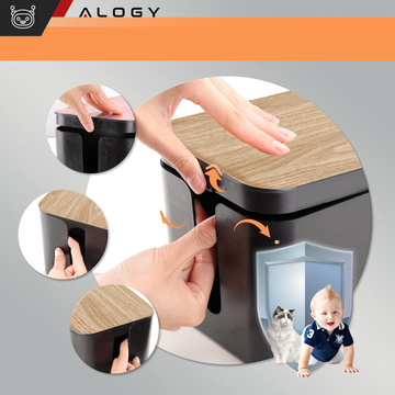 Organizér box na kabely lišty box M stůl podlaha Alogy BOX dřevo Černý
