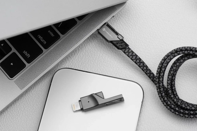 Кабель 4w1 Forcell USB-C USB-A Lightning 60W QC4.0 PD для ноутбука, нейлоновий, 1 м