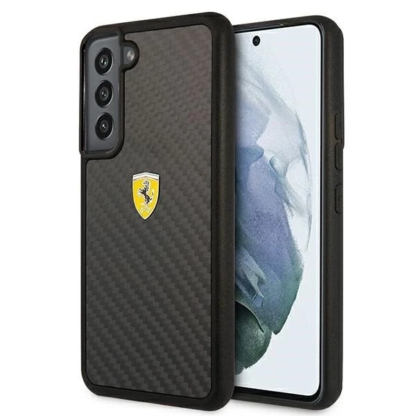 Etui na telefon Ferrari Hardcase для Samsung Galaxy S22 чорний/чорний твердий чохол On Track Real Carbon