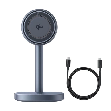 Індуктивний зарядний пристрій Baseus Orbit 2 Pro MagSafe Qi2 20 Вт 2-в-1 з охолодженням, сірий