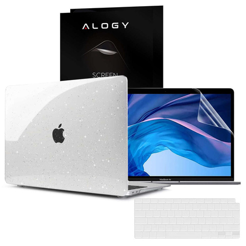Kryt Alogy Hard Case pro Apple MacBook Air 13 M1 2020 překryvná fólie s třpytivou průhlednou obrazovkou