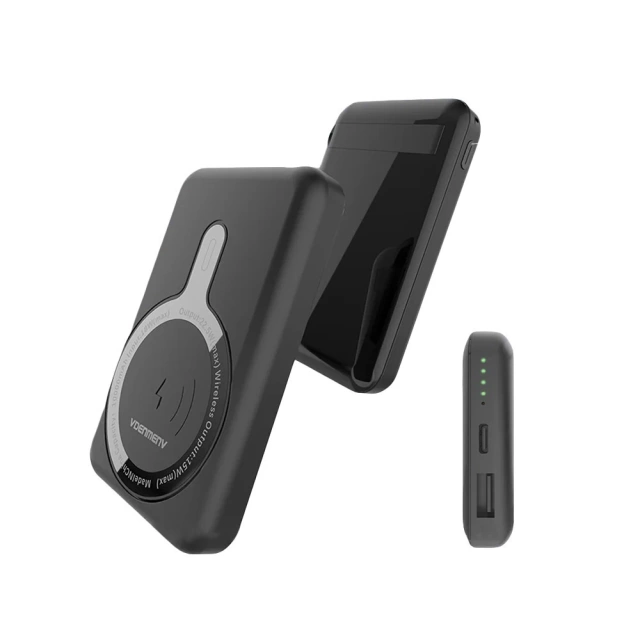Powerbank Denmen PD+ MagSafe 10000mAh 15W Bezprzewodowy Czarny