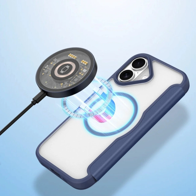 Etui do iPhone 17 Dux Ducis Skin X Pro Portfel MagSafe Niebieskie