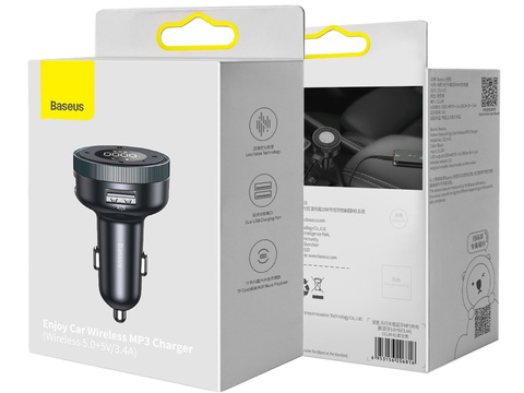 Baseus Enjoy Car Charger 3,4A FM vysílač černý