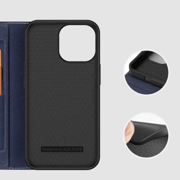 Dux Ducis Skin X2 pouzdro pro iPhone 14 Pro Max magnetický flipový kryt modrý