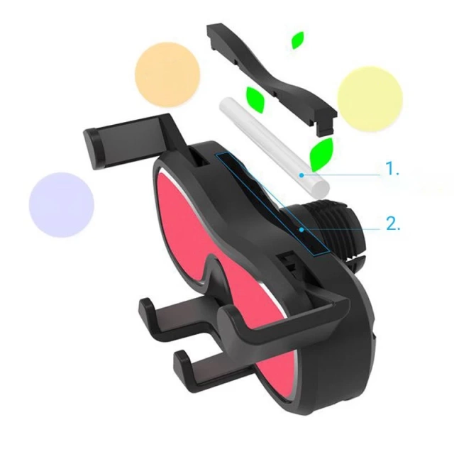 Gravitačný držiak na smartfón do auta s ventilačným otvorom s osviežovačom vzduchu strieborný (YC06)