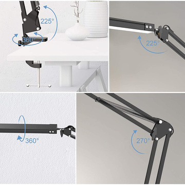 Alogy LED desk lamp Dreslarska USB with an adjustable long arm for the desk top Black