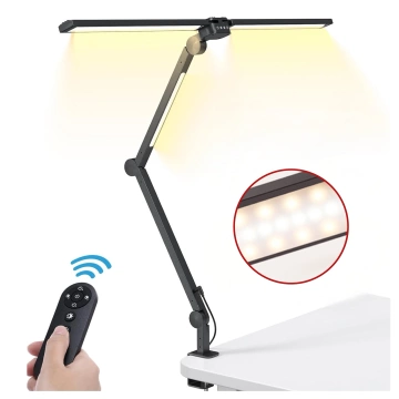 Alogy SmartDesk™ Faltbare LED-Monitor-Schreibtischlampe mit dreifacher Beleuchtung, einstellbarer Helligkeit, Tischhalterung und Augenschutz – Schwarz