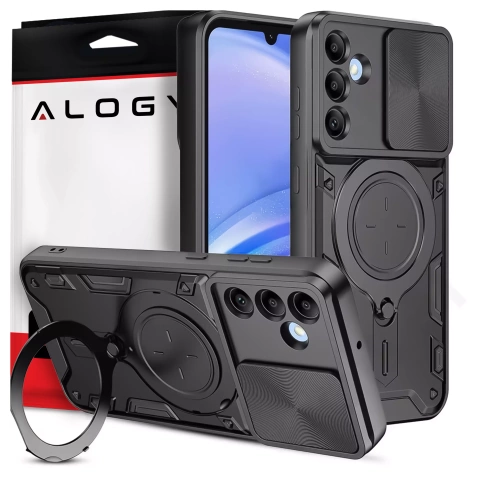 Case for Samsung Galaxy S25 Plus armored Slide Case Ring camera protection housing Alogy CamGuard Pro black