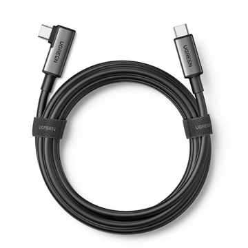Uzelený lomený kabel USB Typ C - USB Typ C pro nabíjení 60W / přenos dat s podporou brýlí VR (např. Oculus Quest 2) 5m černý (US551)