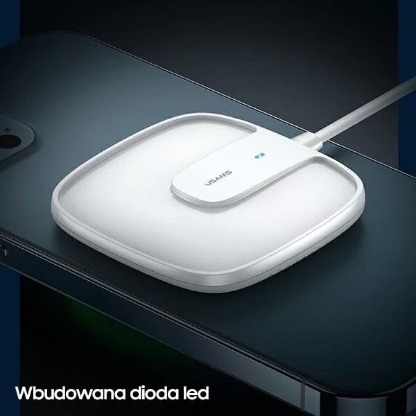 USAMS Indukčná nabíjačka US-CD159 magnetická W1 15W Extra tenká séria iPhone 12 biela/biela CD159DZ02