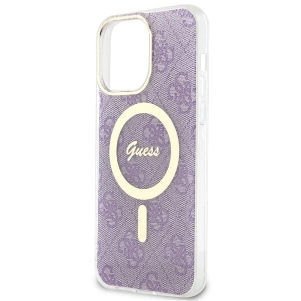 Guess GUHMP14XH4STU Handyhülle für Apple iPhone 14 Pro Max 6,7 Zoll Lila/Lila Hardcase 4G MagSafe