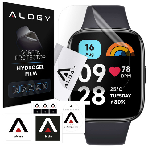 2x ochranná fólie na chytré hodinky Alogy Hydrogel pro Xiaomi Redmi Watch 3 Active