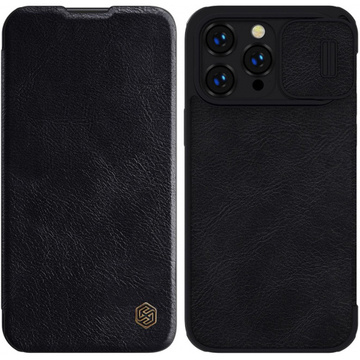 Kožené puzdro Nillkin Qin Pro pre iPhone 14 Pro Max (čierne)