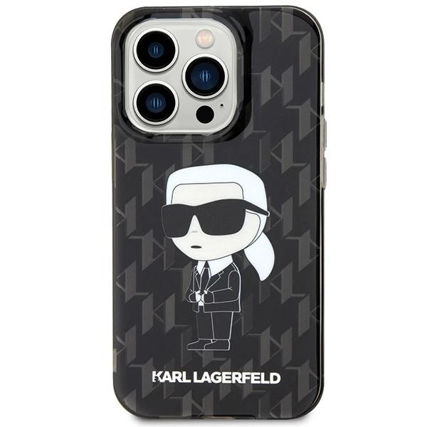 Original KARL LAGERFELD Hardcase KLHCP15LHNKMKLK Case for iPhone 15 PRO (Ikonik Monogram / black)