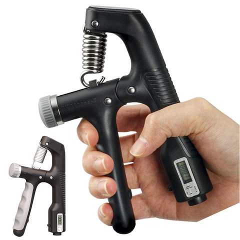 Grip grip for hand exercises, adjustable 10-100 kg, training, sports, rehabilitation, with counter display, Black