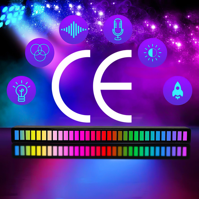 RGB LED lampa USB lampa blikajúca v rytme hudby Smart Bar 18 cm farebný 32bit Gaming Alogy Black