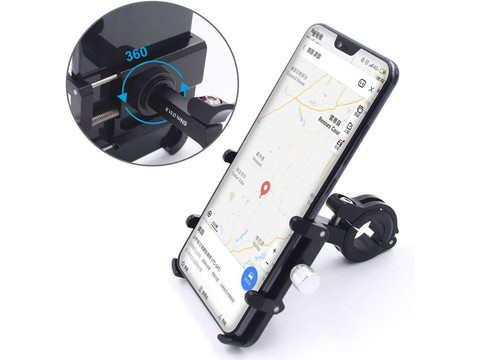 Motorcycle bike holder GUB Plus 6 for smartphone aluminum black