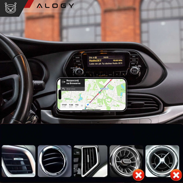 Magnetische Autohalterung für Telefon, Fenster, Kühlergrill, Cockpit, Armaturenbrett, Auto, Telefon, Alogy Black