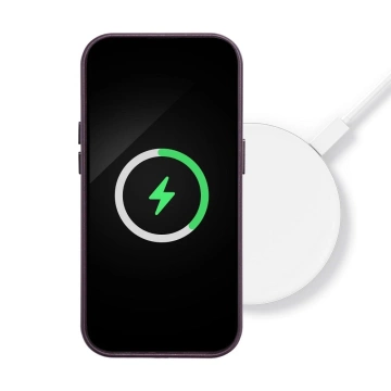 Kožené puzdro Mag Cover kompatibilné s MagSafe pre Apple iPhone 15 Plus tmavo fialové