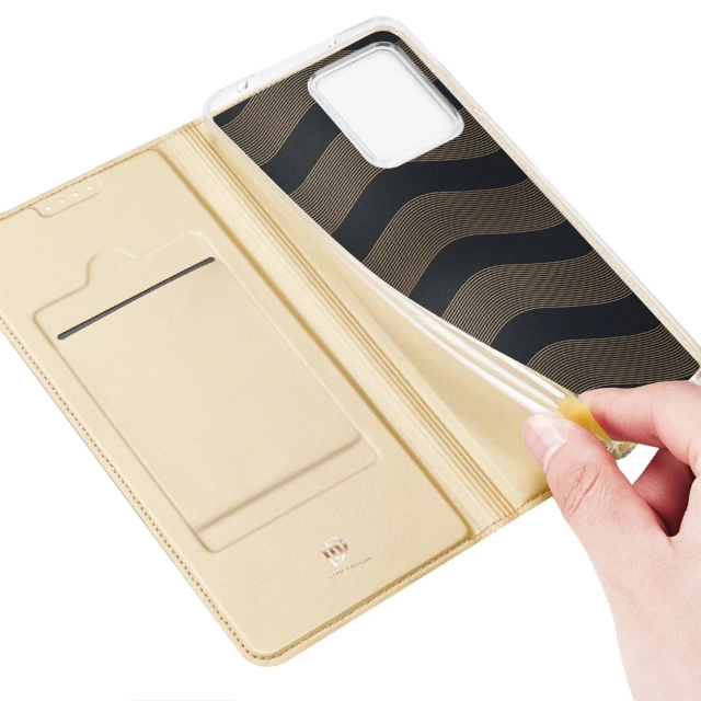 Puzdro Dux Ducis Skin Pro pre Xiaomi Redmi Note 12 Cover Flip Card Wallet Stand Gold