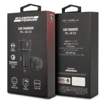 Ferrari charger FEOCCALBK PD-QC 3.0 36W Fast Charge black/black Scuderia