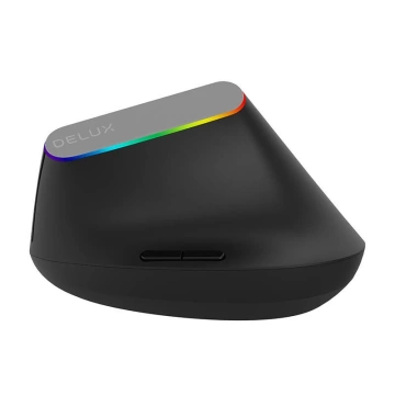 Delux M618C 2.4G 1600DPI RGB Wireless Vertical Mouse (Black)