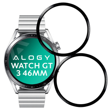 2x Гнучке скло Alogy 3D для Huawei Watch GT 3 46mm Black