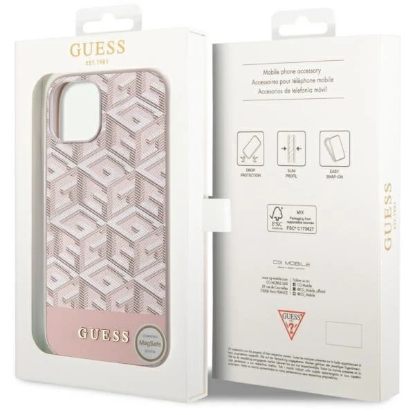 Жорсткий чохол Etui Guess GUHMP14SHGCFSEP для iPhone 14 6,1" GCube Stripes MagSafe
