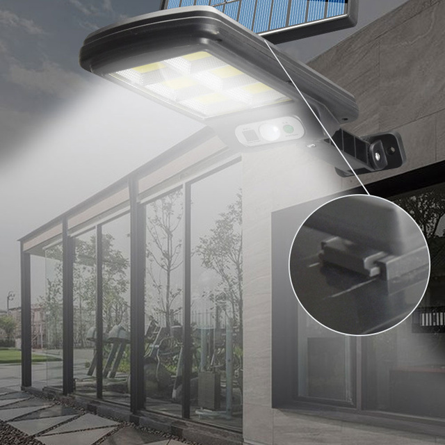 120 LED solární lampa s venkovním panelem s PIR pohybovým a soumrakovým senzorem