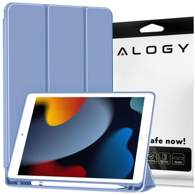 Case for Apple iPad 10.2 9 Gen 8/7 2021/2020/2019 Smart Pencil Case Alogy TPU Tablet Cover Blue