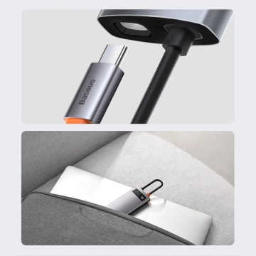 Baseus Metal Gleam Series multifunkčný USB HUB 5v1 USB Type C PD 100W HDMI šedý (WKWG020013)