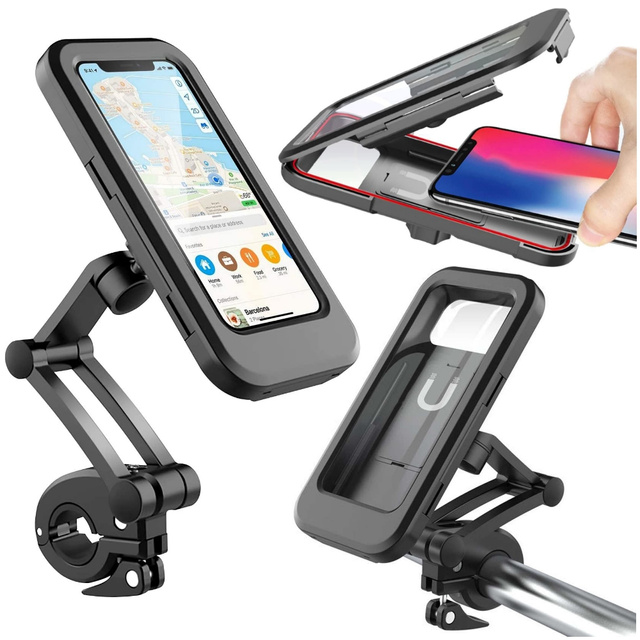 Alogy Waterproof bicycle holder for bicycle, scooter, motorcycle, adjustable handlebar for phone. Black