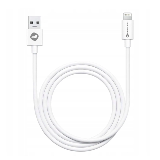 Prepojovací kábel USB-Lightning Forcell 1m 1A TPE biely iPhone iPad AirPods